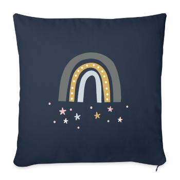 Conception de garçon arc-en-ciel - Housse de coussin décorative 45 x 45 cm - bleu marine - Devant