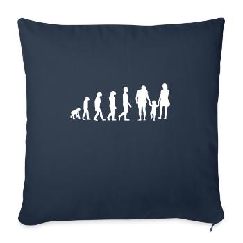 ÉVOLUTION FAMILLE - Housse de coussin décorative 45 x 45 cm - bleu marine - Devant