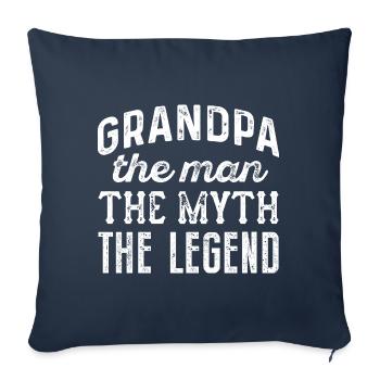 Grand-père L’homme Le mythe La légende - Housse de coussin décorative 45 x 45 cm - bleu marine - Devant