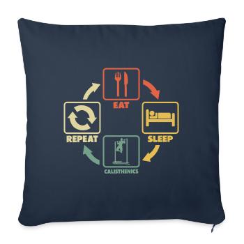 Calisthenics Park Workout Sayings Funny - Sofa pillowcase 17,3'' x 17,3'' (45 x 45 cm) - navy - Front