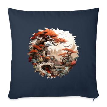 Japanese Pictorial Art - Sofa pillowcase 17,3'' x 17,3'' (45 x 45 cm) - navy - Front