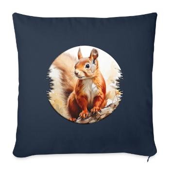 Les écureuils sont omnivores - Housse de coussin décorative 45 x 45 cm - bleu marine - Devant