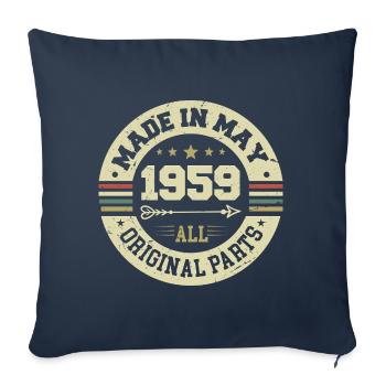 Mai 1959 Anniversaire Mai 1959 Anniversaire Mai 1959 - Housse de coussin décorative 45 x 45 cm - bleu marine - Devant