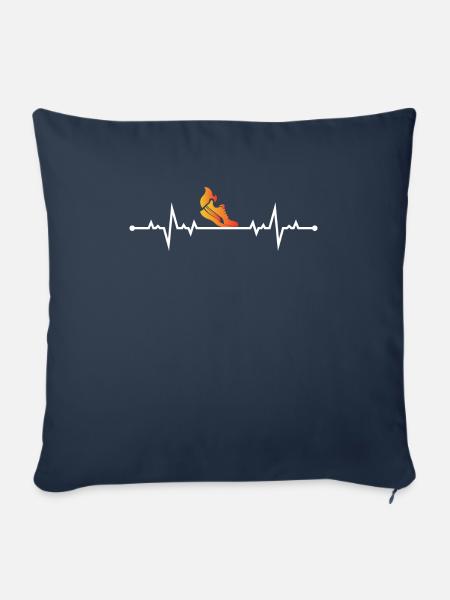 Joggen – Shirt Laufschuhe Freizeit Geschenk - Sofakissenbezug 45 x 45 cm - Navy