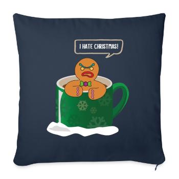 Anti Christmas  Hate Hater Gift Fun - Sofa pillowcase 17,3'' x 17,3'' (45 x 45 cm) - navy - Front