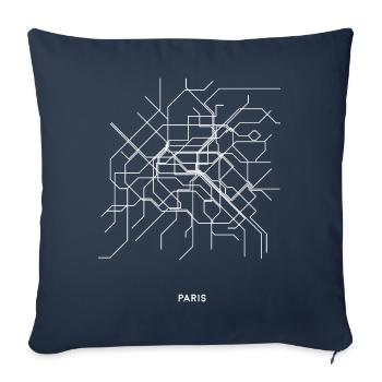 Minimalist Paris Metro design - Sofa pillowcase 17,3'' x 17,3'' (45 x 45 cm) - navy - Front