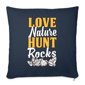 Chasse aux roches Chasseur de minéraux - Housse de coussin décorative 45 x 45 cm - bleu marine - Devant