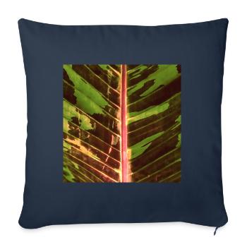 Aquarelle de feuille de banane - Housse de coussin décorative 45 x 45 cm - bleu marine - Devant