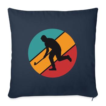 joueur de hockey - Housse de coussin décorative 45 x 45 cm - bleu marine - Devant