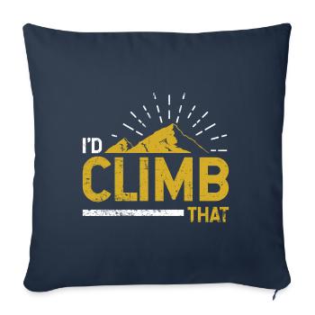 Monter grimper montagne - Housse de coussin décorative 45 x 45 cm - bleu marine - Devant