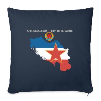 Yugoslavia SFRJ Jugo Kosovo Gift Tito - Sofa pillowcase 17,3'' x 17,3'' (45 x 45 cm) - navy - Front
