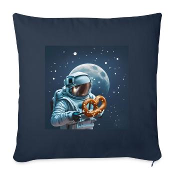Astronaute Bretzel - Housse de coussin décorative 45 x 45 cm - bleu marine - Devant