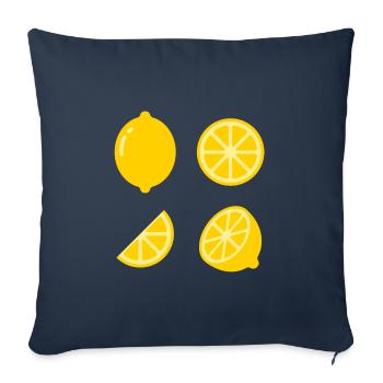 4 times lemon - Sofa pillowcase 17,3'' x 17,3'' (45 x 45 cm) - navy - Front