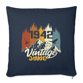 Birthday Legends est né en juin 1942 - Housse de coussin décorative 45 x 45 cm - bleu marine - Devant