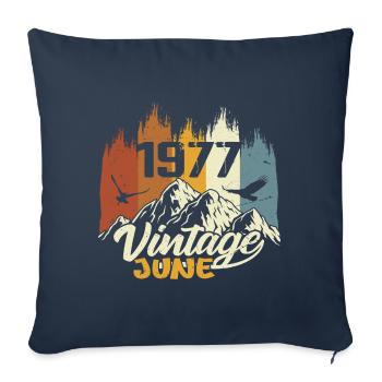 Birthday Legends est né en juin 1977 - Housse de coussin décorative 45 x 45 cm - bleu marine - Devant