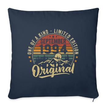 Anniversaire Septembre 1994 - Né en Septembre 1994 - Housse de coussin décorative 45 x 45 cm - bleu marine - Devant