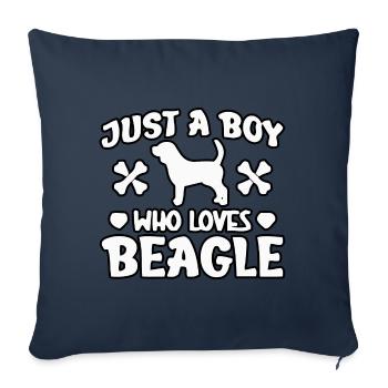 Just a boy who loves beagle - Sofakissenbezug 45 x 45 cm - Navy - Vorne