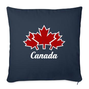 CANADA, CANADA 3 FEUILLES MAPLE UTILISÉES - Housse de coussin décorative 45 x 45 cm - bleu marine - Devant