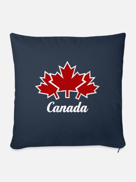 CANADA, KANADA 3 AHORNBLÄTTER USED - Sofakissenbezug 45 x 45 cm - Navy