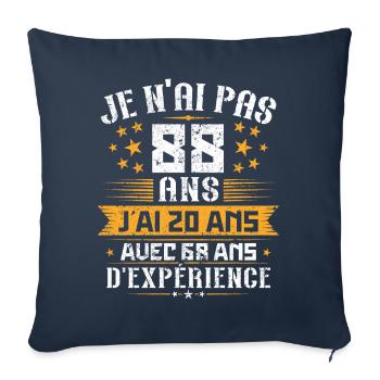 Je n'ai pas 88 ans, Cadeau d'anniversaire 88 ans - Housse de coussin décorative 45 x 45 cm - bleu marine - Devant