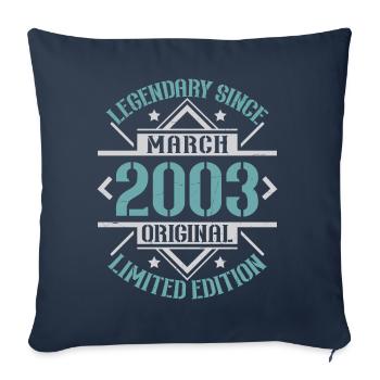 Légendaire depuis Mars 2003 édition limitée - Housse de coussin décorative 45 x 45 cm - bleu marine - Devant