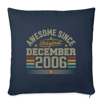 Décembre 2006 - Cadeau Anniversaire December 2006 - Housse de coussin décorative 45 x 45 cm - bleu marine - Devant