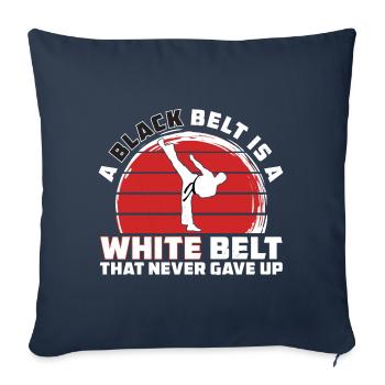 Motivation Karaté - Ceinture Blanche Karaté - Housse de coussin décorative 45 x 45 cm - bleu marine - Devant