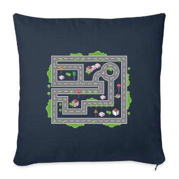 Play Cars on Daddy's Back Dad Massage - Sofa pillowcase 17,3'' x 17,3'' (45 x 45 cm) - navy - Front