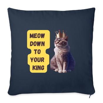 Miaou jusqu’à votre impression d’art King - Housse de coussin décorative 45 x 45 cm - bleu marine - Devant