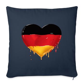 GERMANY HEART GERMANY FLAG GERMANY - Sofa pillowcase 17,3'' x 17,3'' (45 x 45 cm) - navy - Front