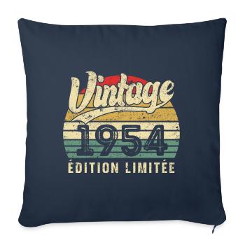 Cadeau D’anniversaire Vintage 1954 Édition Limitée - Housse de coussin décorative 45 x 45 cm - bleu marine - Devant