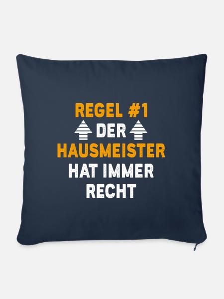 Hausmeister Geschenk Geburtstag Spruch - Sofakissenbezug 45 x 45 cm - Navy