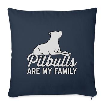 Les pitbulls sont mes amicaux - Housse de coussin décorative 45 x 45 cm - bleu marine - Devant