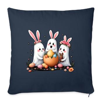 Fantômes de lapin - Housse de coussin décorative 45 x 45 cm - bleu marine - Devant