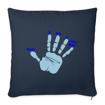 Color changeable | WASD Gamer Gaming Hand - Sofa pillowcase 17,3'' x 17,3'' (45 x 45 cm) - navy - Front