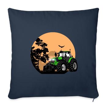 Tracteur - Tracteur - Agriculteur - Agriculteur - Housse de coussin décorative 45 x 45 cm - bleu marine - Devant