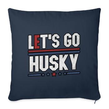 Allons-y Husky - Housse de coussin décorative 45 x 45 cm - bleu marine - Devant