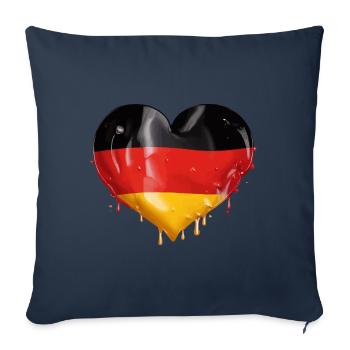 GERMANY HEART GERMANY FLAG GERMANY - Sofa pillowcase 17,3'' x 17,3'' (45 x 45 cm) - navy - Front