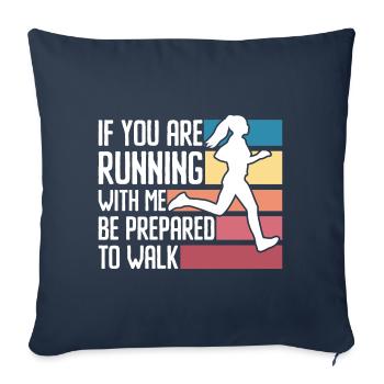 Langsam Laufen Joggen - Slow Runner - Sofakissenbezug 45 x 45 cm - Navy - Vorne