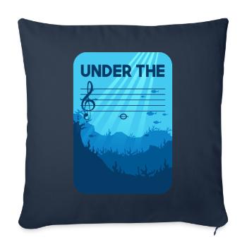 Under The C, musician joke notes classical music - Sofa pillowcase 17,3'' x 17,3'' (45 x 45 cm) - navy - Front