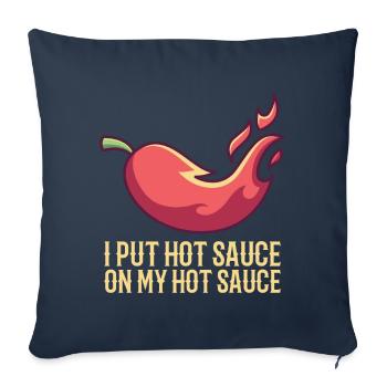 Hot sauce, spicy food chili chili pepper - Sofa pillowcase 17,3'' x 17,3'' (45 x 45 cm) - navy - Front