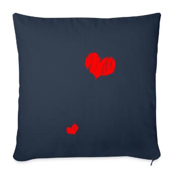 2 coeurs annonce grossesse enceinte - Housse de coussin décorative 45 x 45 cm - bleu marine - Devant