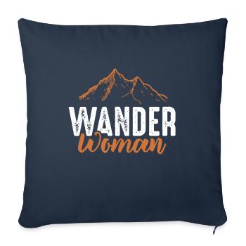 Hiking woman mountains - Sofa pillowcase 17,3'' x 17,3'' (45 x 45 cm) - navy - Front