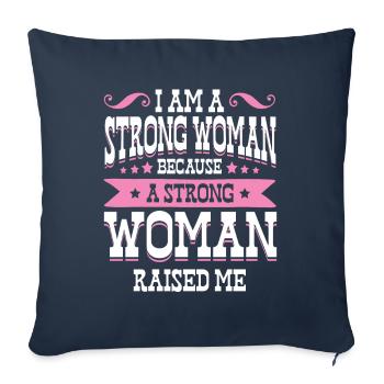 femme forte puissance femme - Housse de coussin décorative 45 x 45 cm - bleu marine - Devant