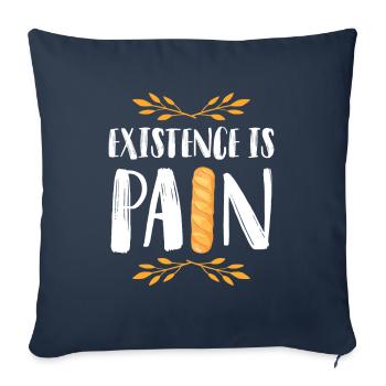 Pain baguette - Housse de coussin décorative 45 x 45 cm - bleu marine - Devant