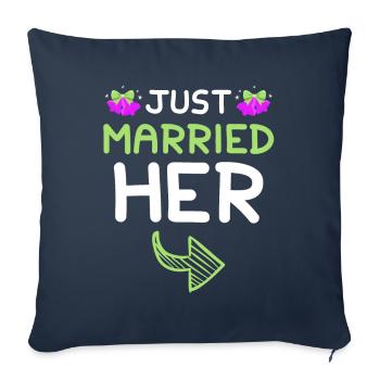 Just Married Her Wedding - Sofa pillowcase 17,3'' x 17,3'' (45 x 45 cm) - navy - Front