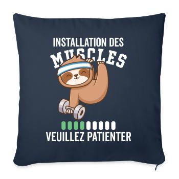 Muscle Installation Please Wait - Sofa pillowcase 17,3'' x 17,3'' (45 x 45 cm) - navy - Front