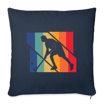 Hockey sur gazon - Housse de coussin décorative 45 x 45 cm - bleu marine - Devant