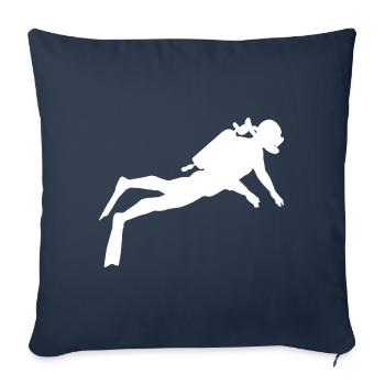 Diver in the sea - Sofa pillowcase 17,3'' x 17,3'' (45 x 45 cm) - navy - Front