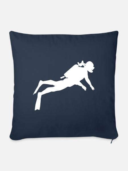 Taucher im Meer - Sofakissenbezug 45 x 45 cm - Navy